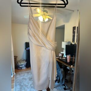 Alice + Olivia Cream Backless Draped Dress